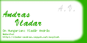 andras vladar business card
