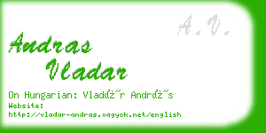 andras vladar business card